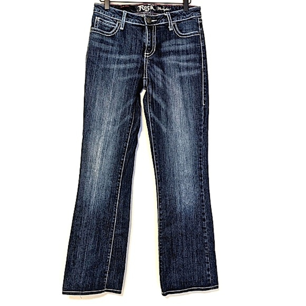 Wrangler Rock47 Dark Denim Low Rise Bootcut Jeans size 3/4 x 34